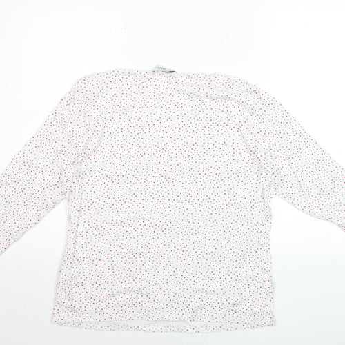 Marks and Spencer Womens White Red Polka Dot Cotton 3/4 Sleeve T-Shirt Size 18