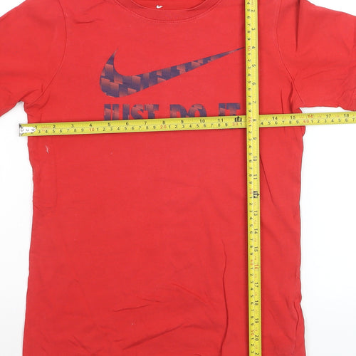 Nike Boys Red Graphic T-Shirt 10-12 Years Sports Casual Cotton Tee