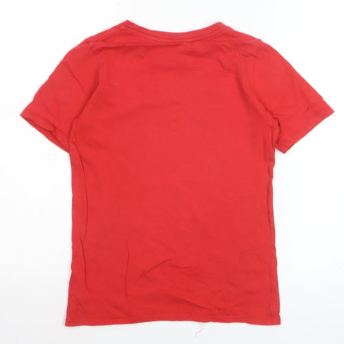 Nike Boys Red Graphic T-Shirt 10-12 Years Sports Casual Cotton Tee