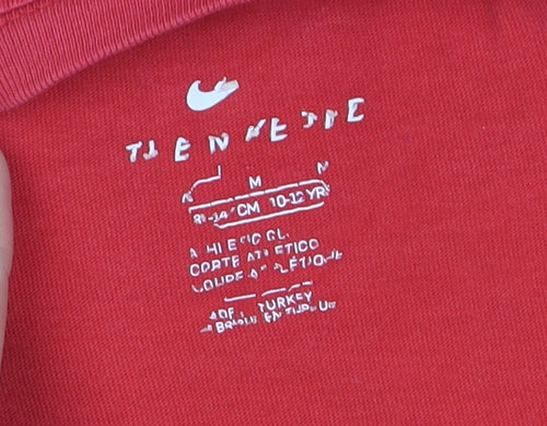 Nike Boys Red Graphic T-Shirt 10-12 Years Sports Casual Cotton Tee