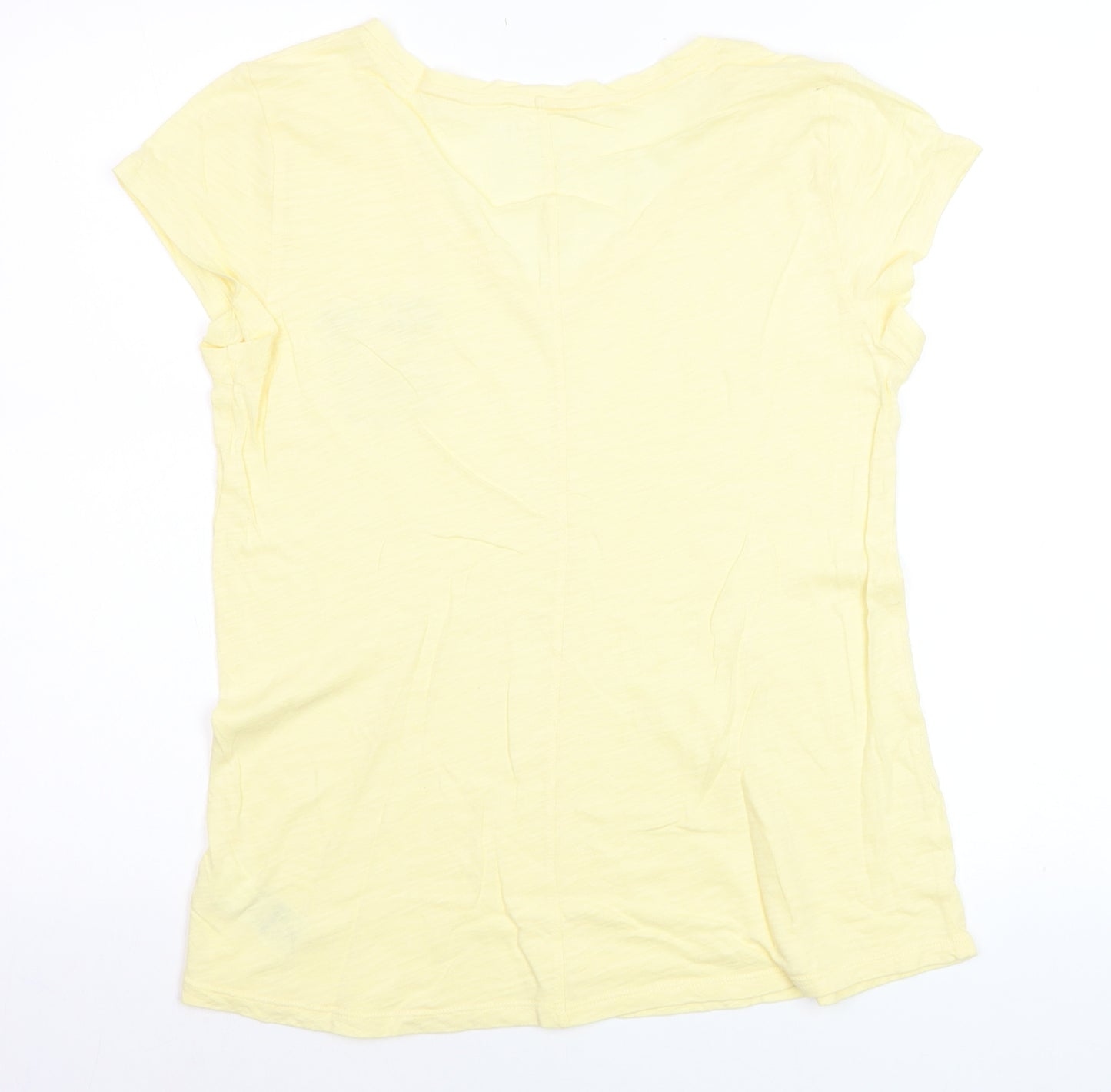 GAP Women’s Yellow V-Neck Short Sleeve Cotton T-Shirt Size M