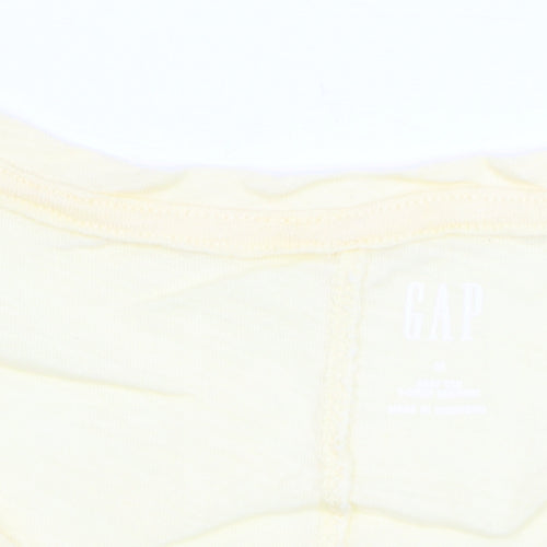 GAP Women’s Yellow V-Neck Short Sleeve Cotton T-Shirt Size M