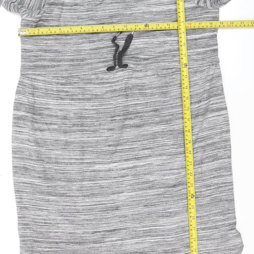 H&M MAMA Women's Grey Striped Long Sleeve Maternity Top Size 12