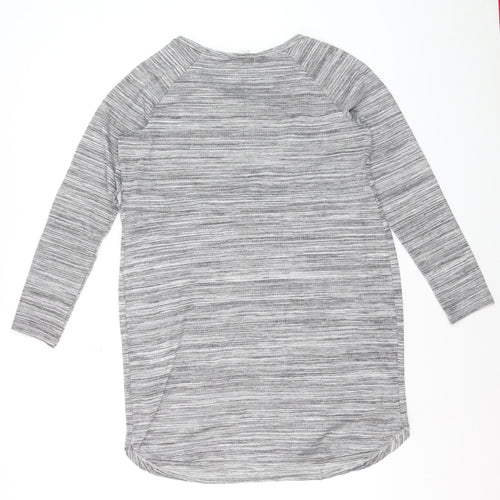 H&M MAMA Women's Grey Striped Long Sleeve Maternity Top Size 12