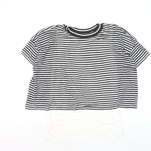 Pure Collection Women’s Black Striped Ringer T-Shirt Size 12