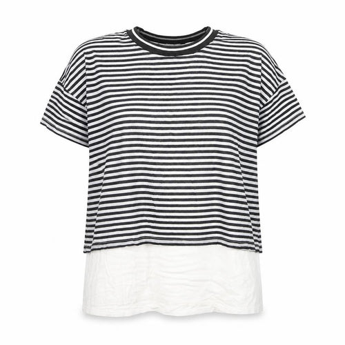 Pure Collection Women’s Black Striped Ringer T-Shirt Size 12