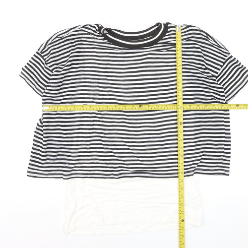Pure Collection Women’s Black Striped Ringer T-Shirt Size 12