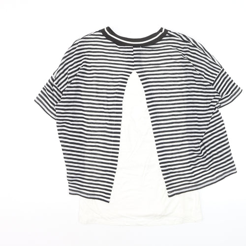 Pure Collection Women’s Black Striped Ringer T-Shirt Size 12