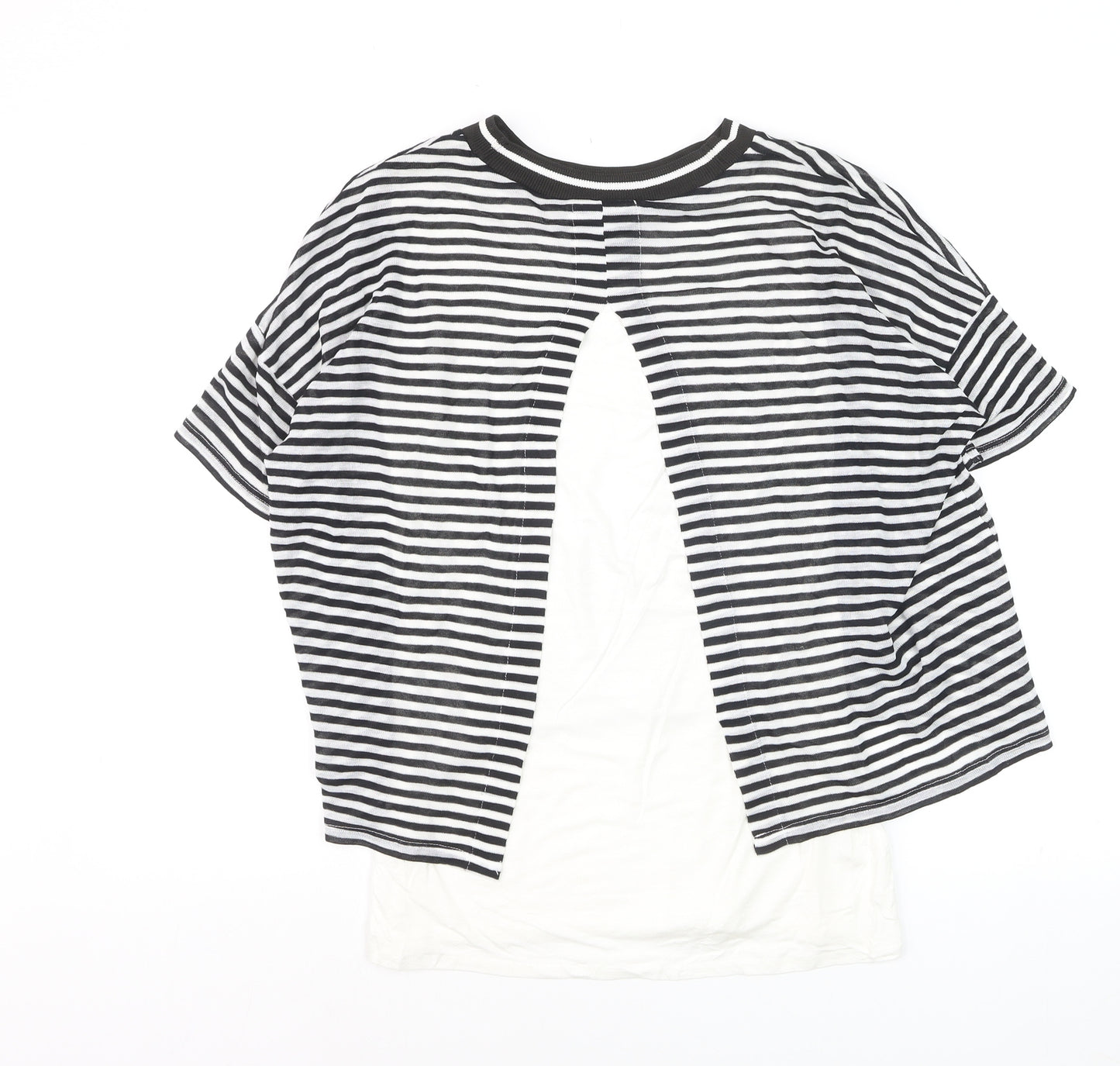 Pure Collection Women’s Black Striped Ringer T-Shirt Size 12