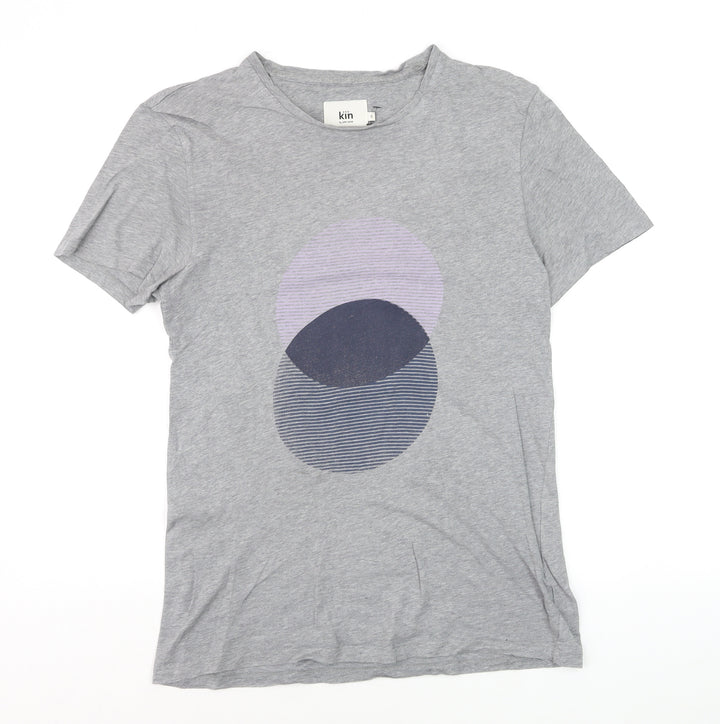 Kin by John Lewis Men's Grey Graphic Cotton T-Shirt Size S
