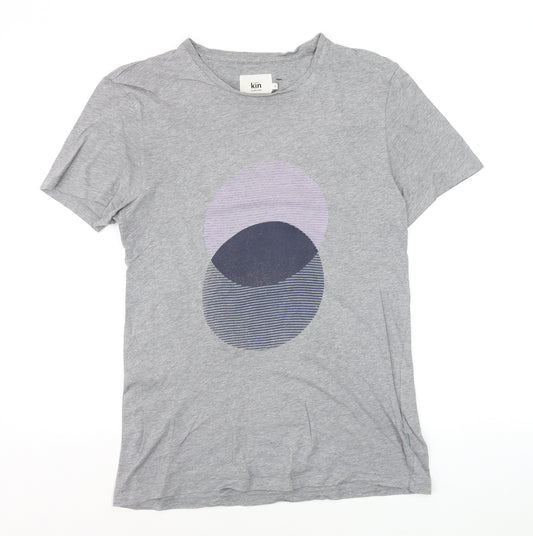 Kin by John Lewis Men's Grey Graphic Cotton T-Shirt Size S