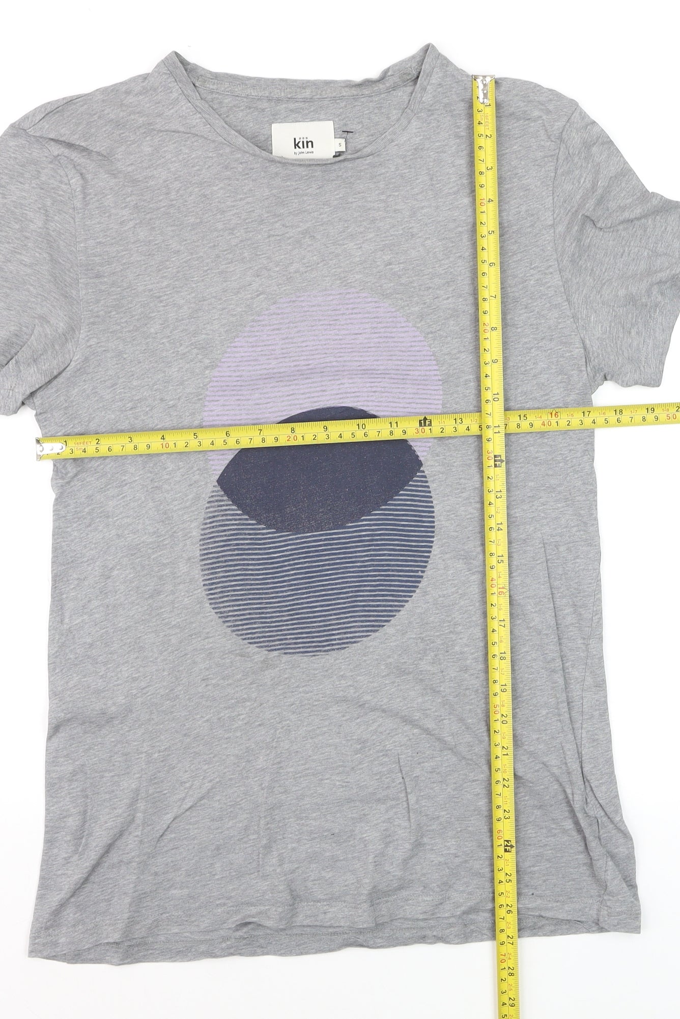 Kin by John Lewis Men's Grey Graphic Cotton T-Shirt Size S