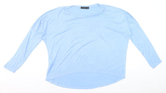 Blue Vanilla Women's Blue Relaxed Jersey 3/4 Sleeve T-Shirt S