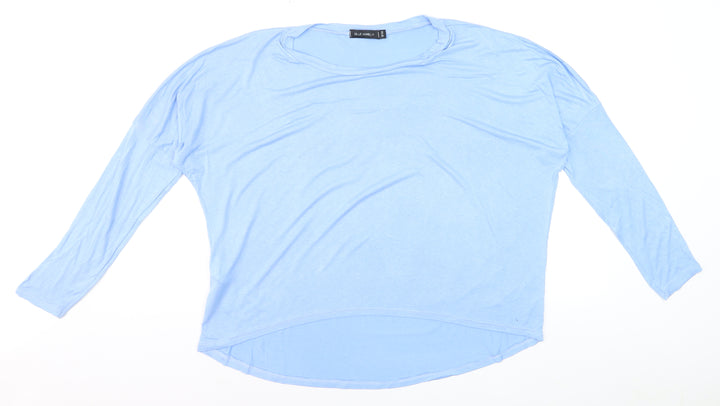 Blue Vanilla Women's Blue Relaxed Jersey 3/4 Sleeve T-Shirt S