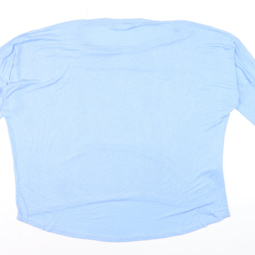 Blue Vanilla Women's Blue Relaxed Jersey 3/4 Sleeve T-Shirt S