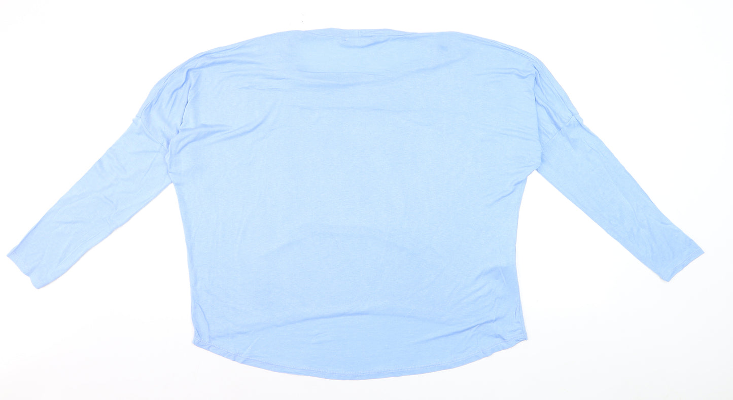 Blue Vanilla Women's Blue Relaxed Jersey 3/4 Sleeve T-Shirt S