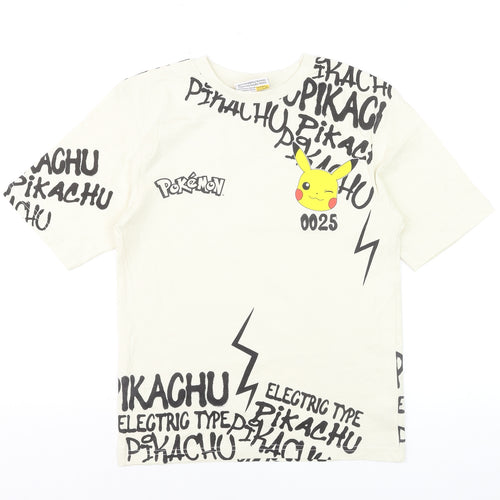 George Pokémon Boys Beige Pikachu Graphic Short Sleeve T-Shirt 9-10 Years