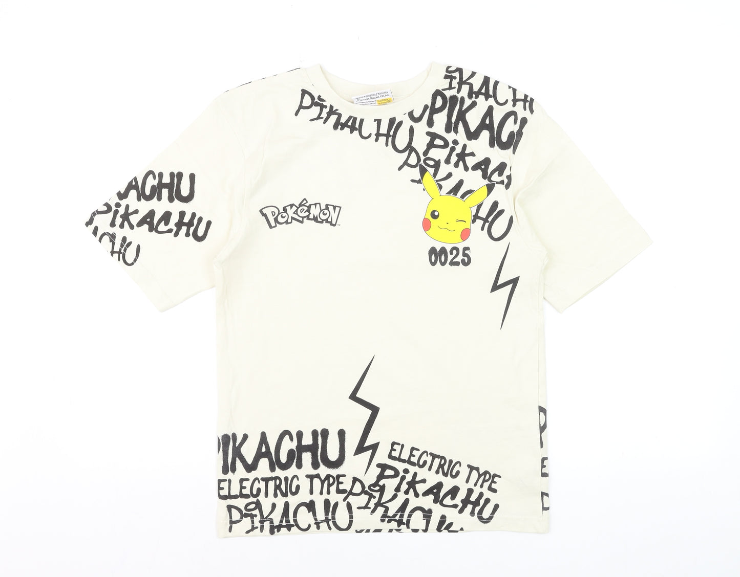George Pokémon Boys Beige Pikachu Graphic Short Sleeve T-Shirt 9-10 Years