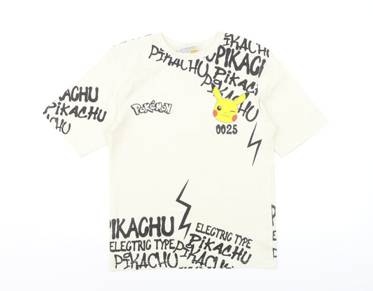George Pokémon Boys Beige Pikachu Graphic Short Sleeve T-Shirt 9-10 Years