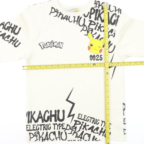 George Pokémon Boys Beige Pikachu Graphic Short Sleeve T-Shirt 9-10 Years
