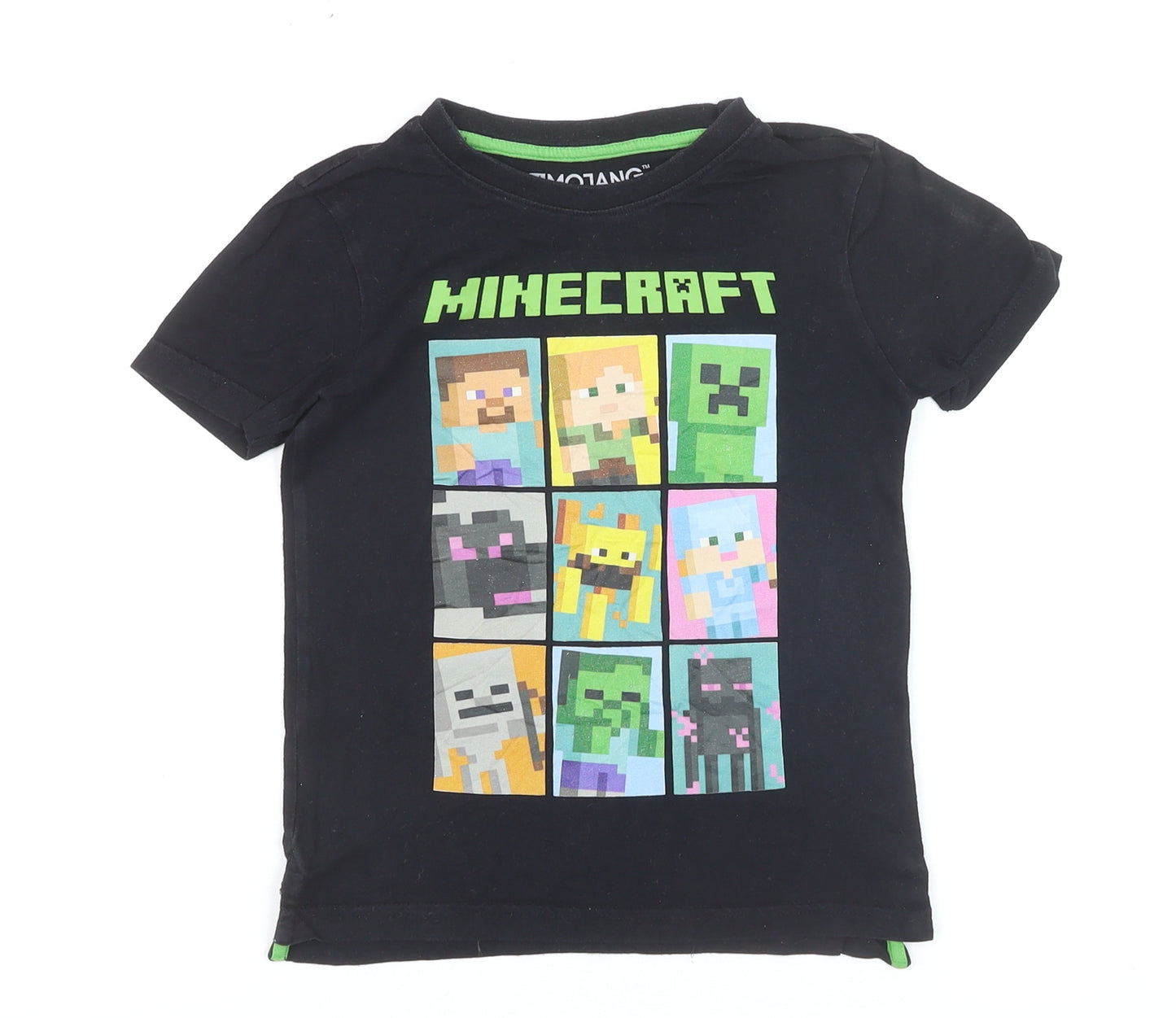 JINX Minecraft Boys Black Cotton Graphic T-Shirt 4-5 Years