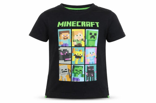 JINX Minecraft Boys Black Cotton Graphic T-Shirt 4-5 Years