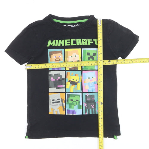 JINX Minecraft Boys Black Cotton Graphic T-Shirt 4-5 Years