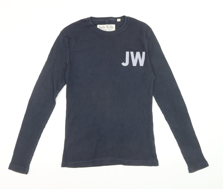 Jack Wills Men's Blue Slim Fit Long Sleeve Cotton Top XS