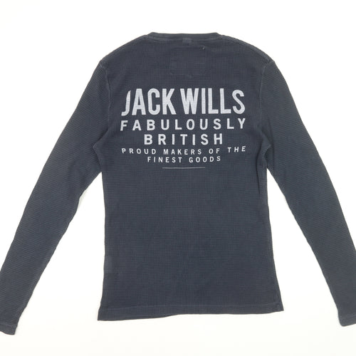 Jack Wills Men's Blue Slim Fit Long Sleeve Cotton Top XS
