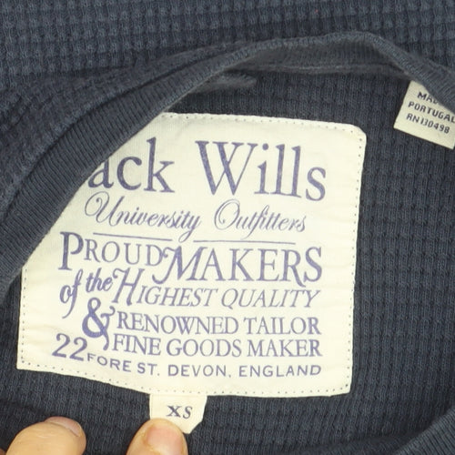 Jack Wills Men's Blue Slim Fit Long Sleeve Cotton Top XS