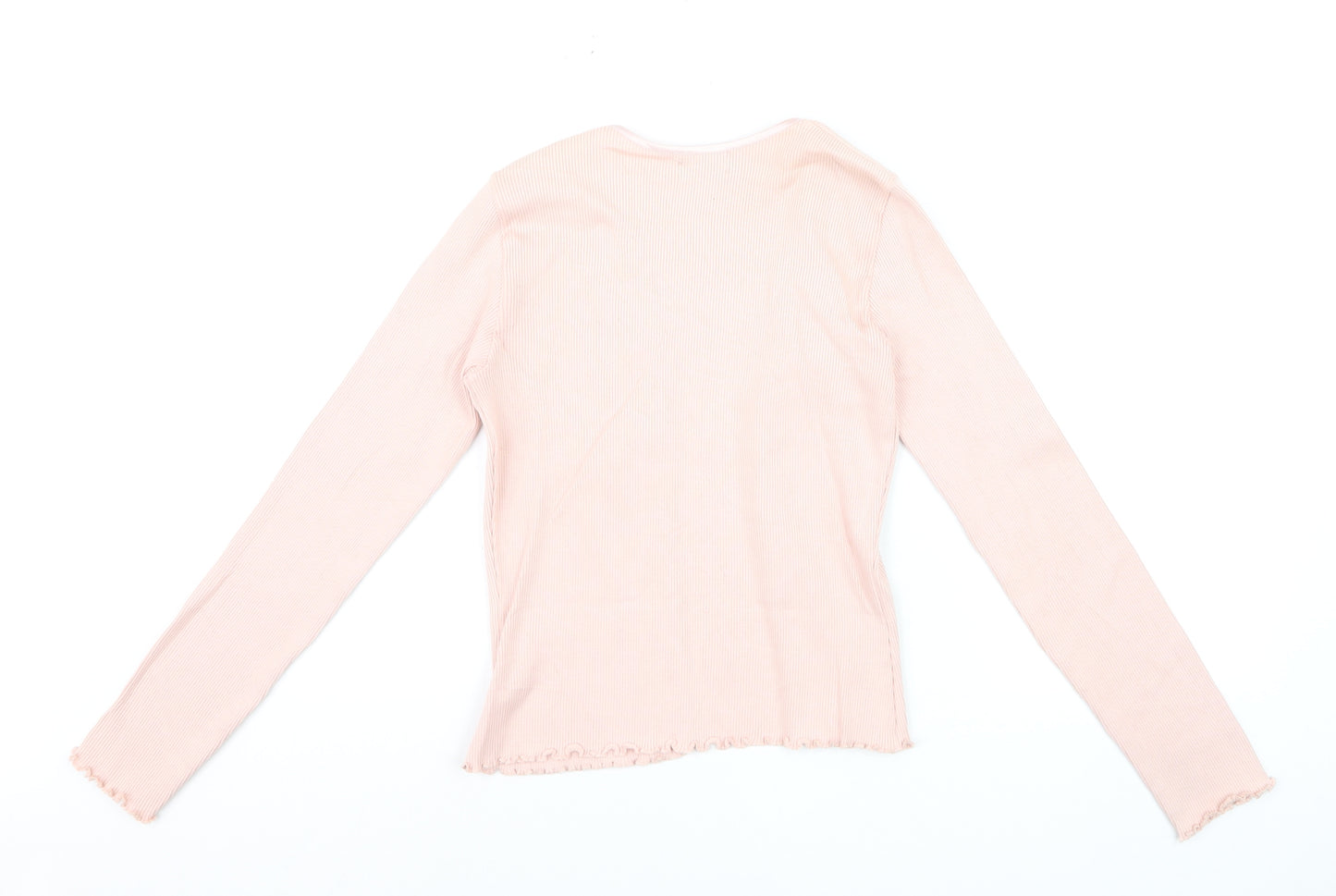 Hobbs Womens Pink Size 12 Cotton Blend Long Sleeve Cardigan