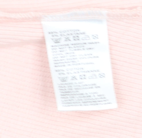 Hobbs Womens Pink Size 12 Cotton Blend Long Sleeve Cardigan