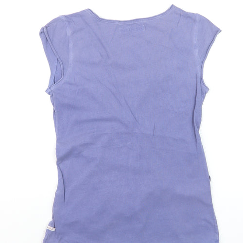 White Stuff Women’s Purple Cotton Wrap Blouse Top Size 8