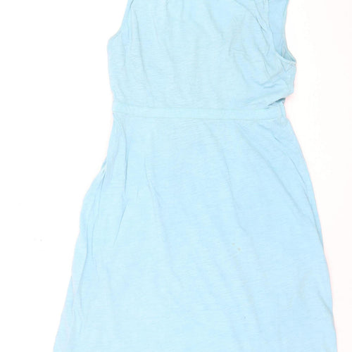 Boden Women Blue Sleeveless V-Neck A-Line Cotton Dress Size 10