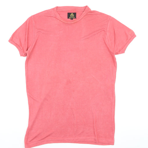 Sultan Men’s Pink Cotton Crew Neck Short Sleeve T-Shirt M