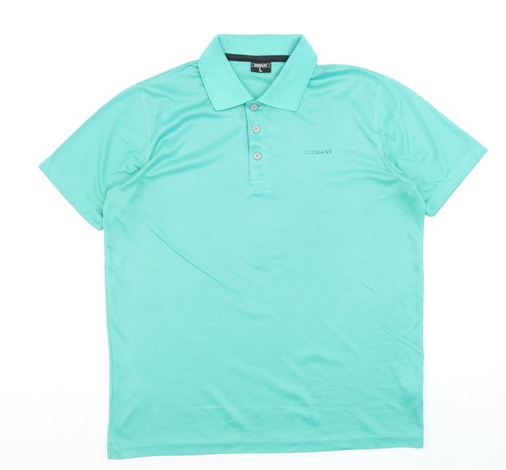 Donnay Men's Green Lightweight Polyester Polo Shirt Size L