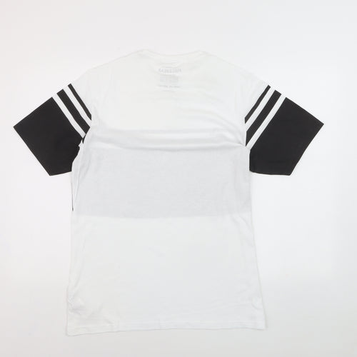 Pull&Bear Men's Black White Striped T-Shirt XS Cotton Crew Neck