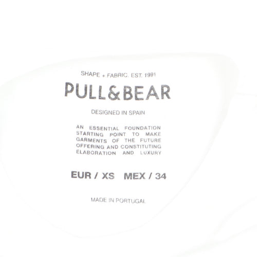 Pull&Bear Men's Black White Striped T-Shirt XS Cotton Crew Neck