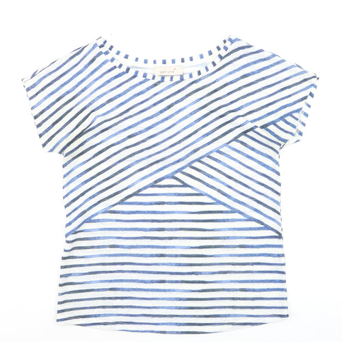 Marks and Spencer Women’s Blue Striped Short Sleeve T-Shirt Size 8