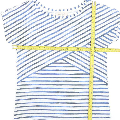 Marks and Spencer Women’s Blue Striped Short Sleeve T-Shirt Size 8