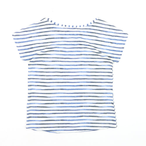 Marks and Spencer Women’s Blue Striped Short Sleeve T-Shirt Size 8