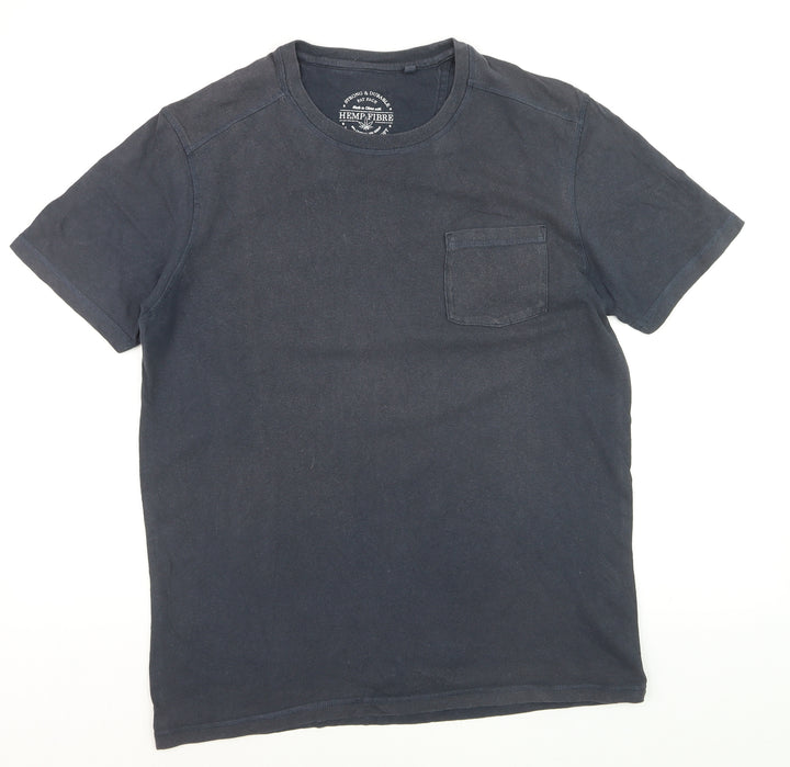 Fat Face Men's Navy T-Shirt Hemp Cotton Blend Short Sleeve M