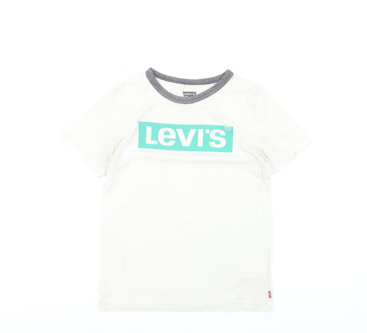 Levi's Boys White Ringer Logo T-Shirt Size 12 Years