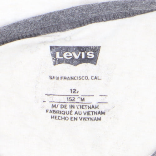 Levi's Boys White Ringer Logo T-Shirt Size 12 Years