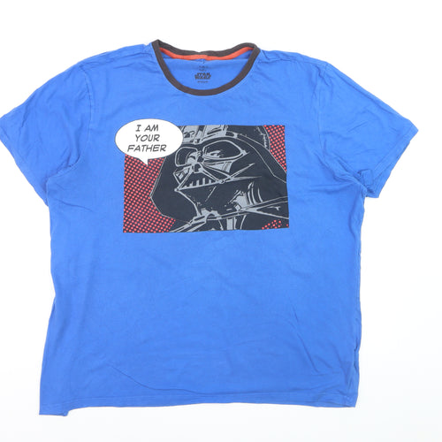 Marks and Spencer Men’s Blue Star Wars Darth Vader Graphic T-Shirt 2XL