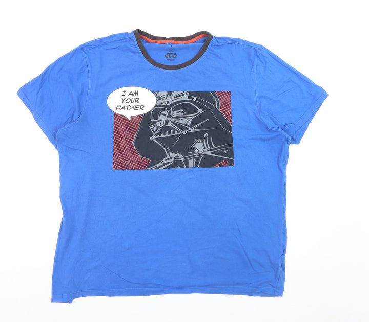 Marks and Spencer Men’s Blue Star Wars Darth Vader Graphic T-Shirt 2XL