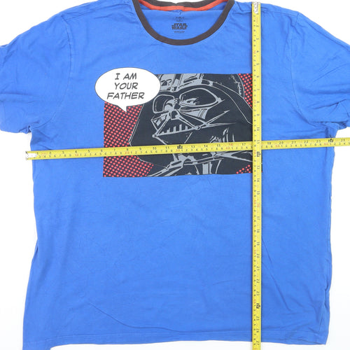 Marks and Spencer Men’s Blue Star Wars Darth Vader Graphic T-Shirt 2XL