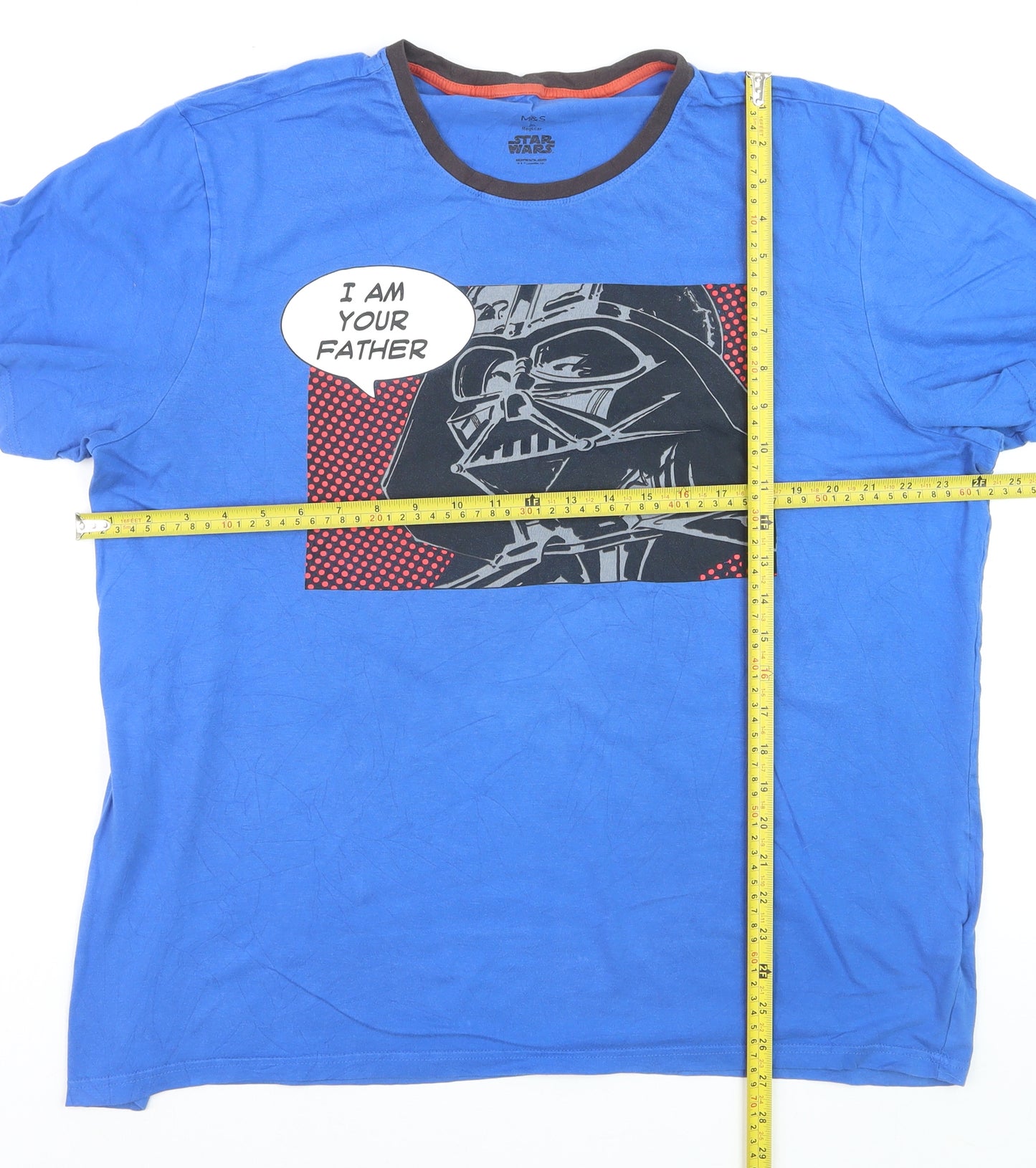 Marks and Spencer Men’s Blue Star Wars Darth Vader Graphic T-Shirt 2XL