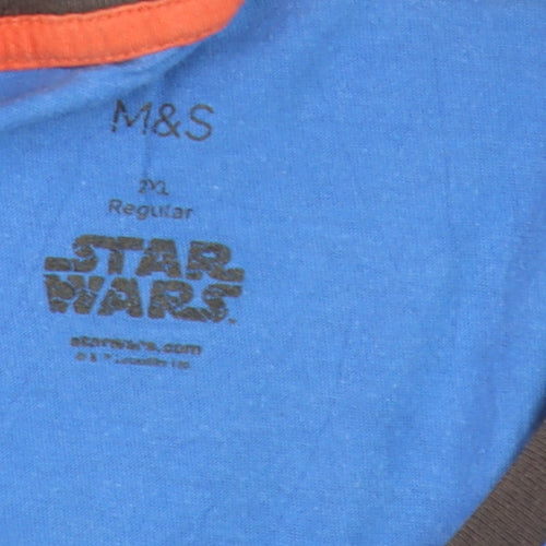 Marks and Spencer Men’s Blue Star Wars Darth Vader Graphic T-Shirt 2XL