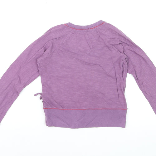 Fat Face Girls Purple Wrap Cotton Jumper 10-11 Years Long Sleeve Casual